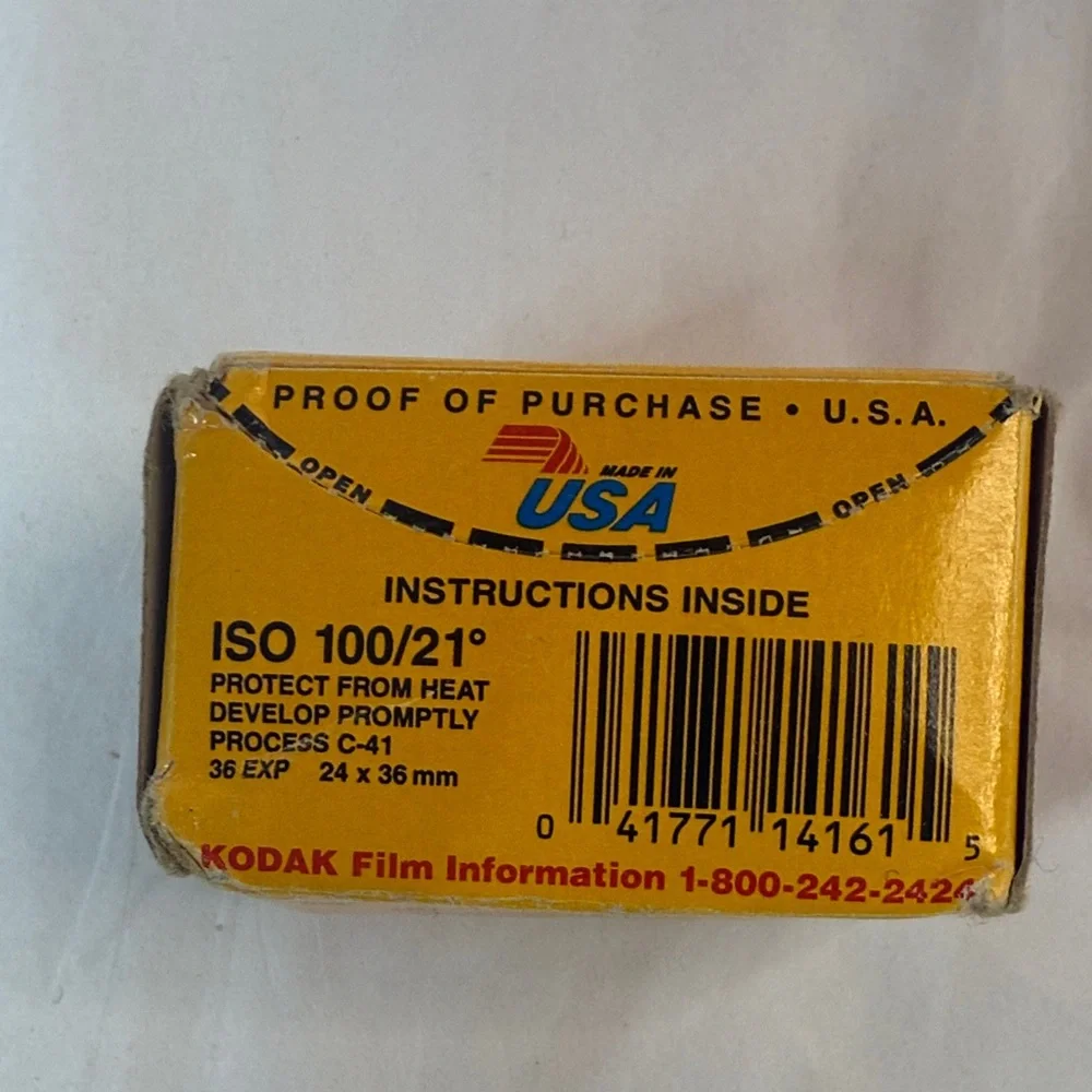 Vintage Kodak Gold Plus 100 Film with Yellow and Black Packaging - 36 exp